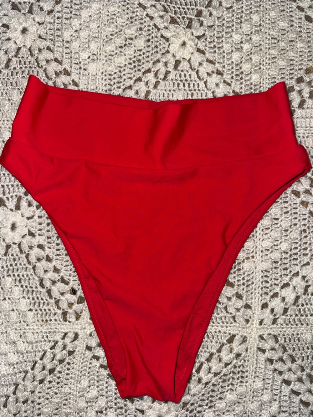 aerie Red High-Waist Bikini Bottom
